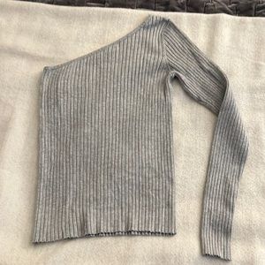 Cotton Candy LA Grey One Shoulder Top